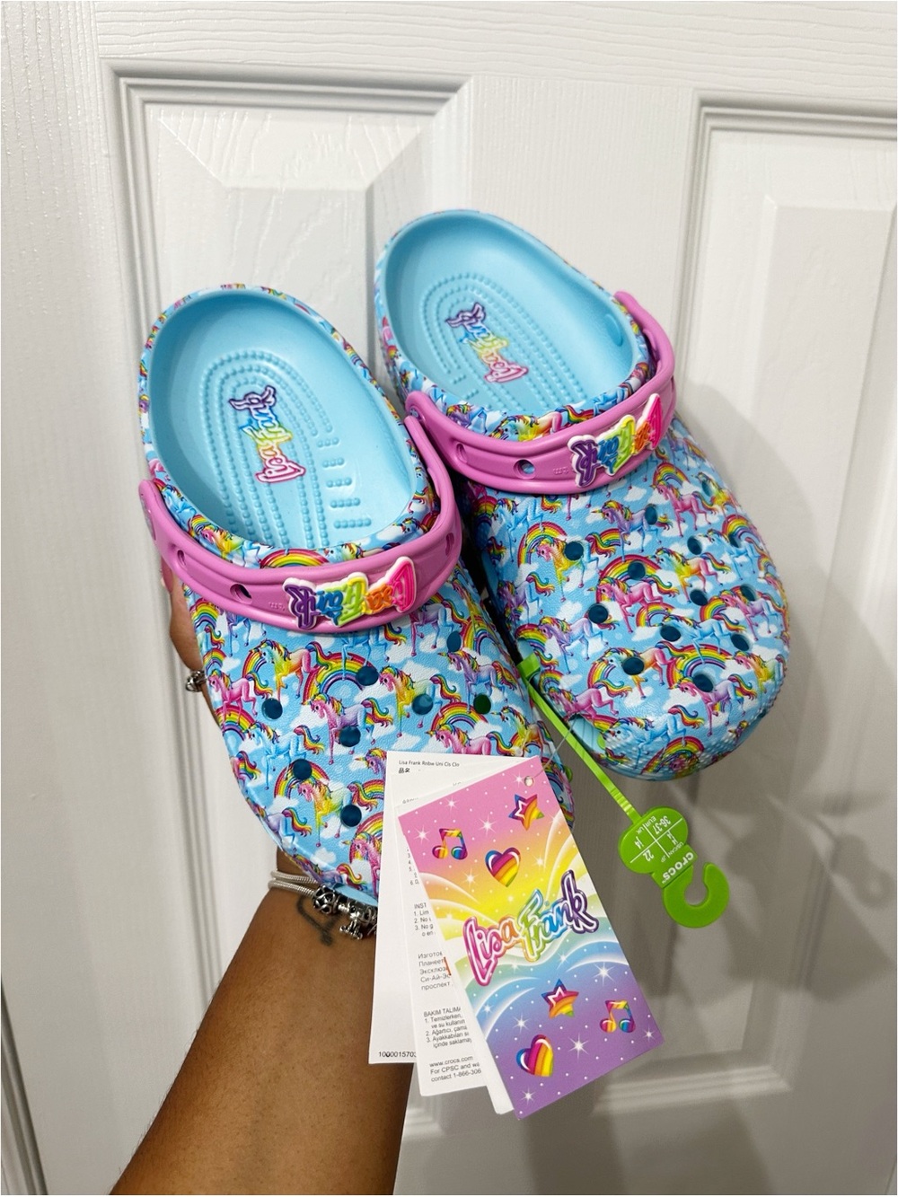 Lisa Frank Blue Crocs Clogs Size Juniors 4 New With Tags